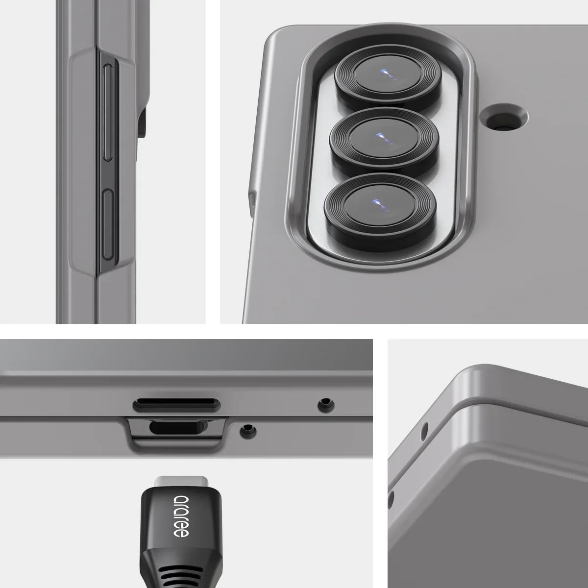 Samsung Z Fold7 Araree Aero Flex Magsafe Case - Gray Samsung Z Fold7 Araree Aero Flex Magsafe Case - Gray